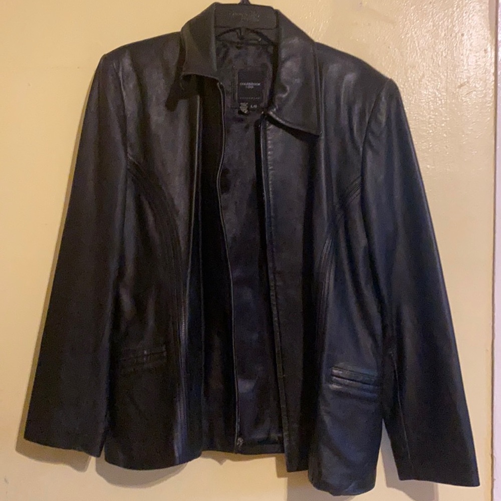 Black leather jacket